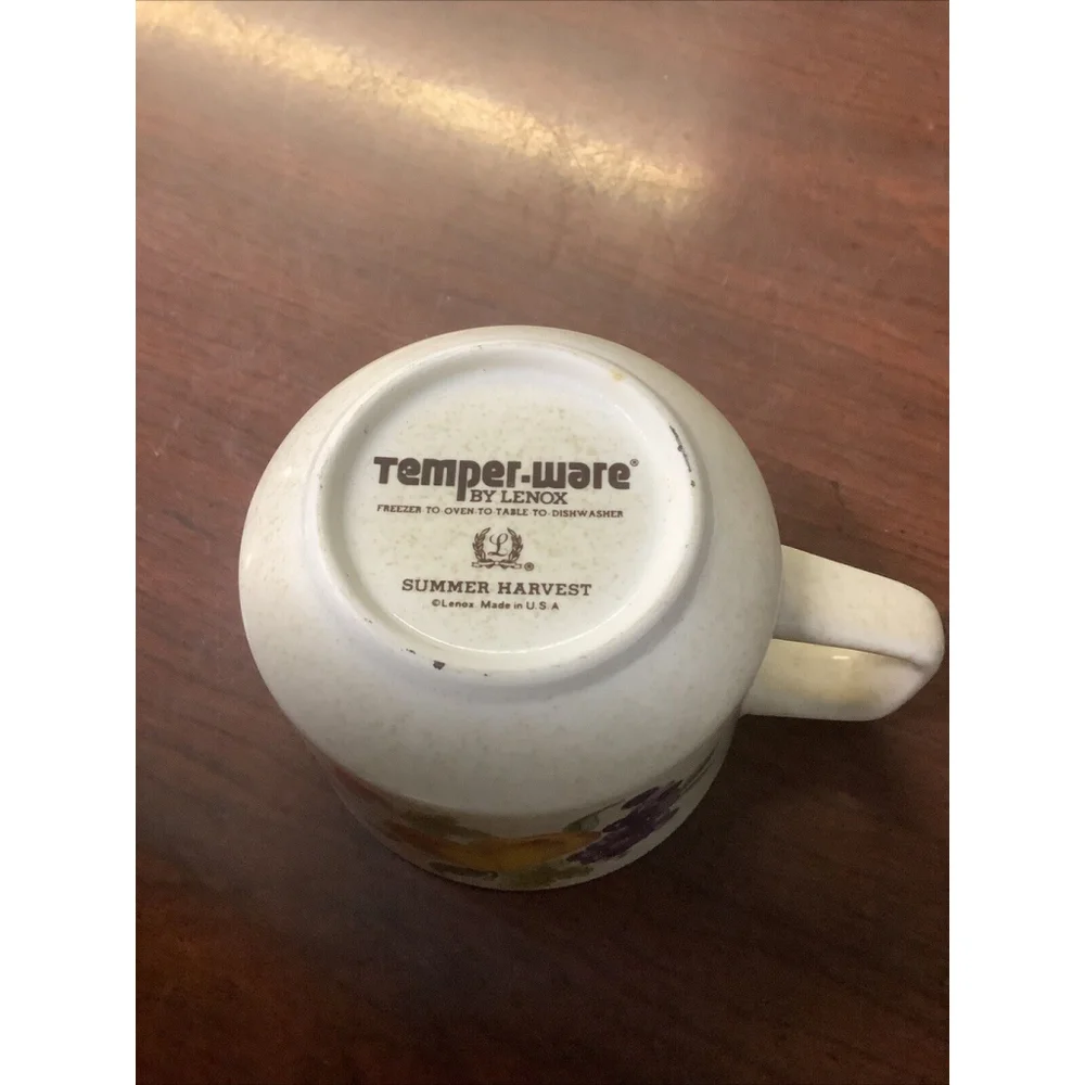 LENOX TEMPER-WARE TEA, COFFEE MUG CUP SUMMER HARVEST MADE IN USA